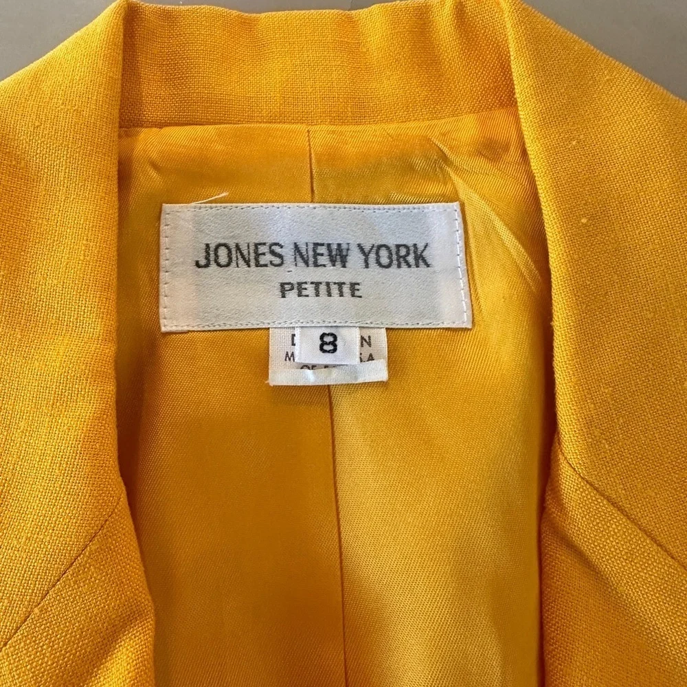 Women's Jones New York Yellow Linen Blazer